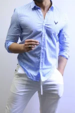 Men’s Slim Fit Striped Shirt – Elegant Casual Button-Up Shirt | Zac - Image 39