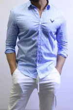 Men’s Slim Fit Striped Shirt – Elegant Casual Button-Up Shirt | Zac - Image 25