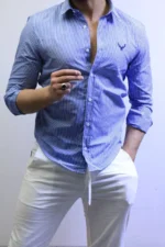 Men’s Slim Fit Striped Shirt – Elegant Casual Button-Up Shirt | Zac - Image 26