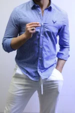 Men’s Slim Fit Striped Shirt – Elegant Casual Button-Up Shirt | Zac - Image 18