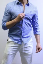 Men’s Slim Fit Striped Shirt – Elegant Casual Button-Up Shirt | Zac - Image 21