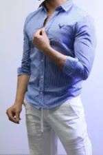 Men’s Slim Fit Striped Shirt – Elegant Casual Button-Up Shirt | Zac - Image 22