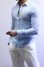 Men’s Slim Fit Striped Shirt – Elegant Casual Button-Up Shirt | Zac - Image 13