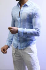Men’s Slim Fit Striped Shirt – Elegant Casual Button-Up Shirt | Zac - Image 14