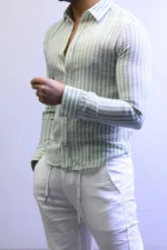 Men’s Slim Fit Striped Shirt – Elegant Casual Button-Up Shirt | Zac - Image 6