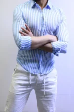Men’s Slim Fit Striped Shirt – Elegant Casual Button-Up Shirt | Zac - Image 7