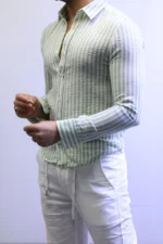 Men’s Slim Fit Striped Shirt – Elegant Casual Button-Up Shirt | Zac - Image 22