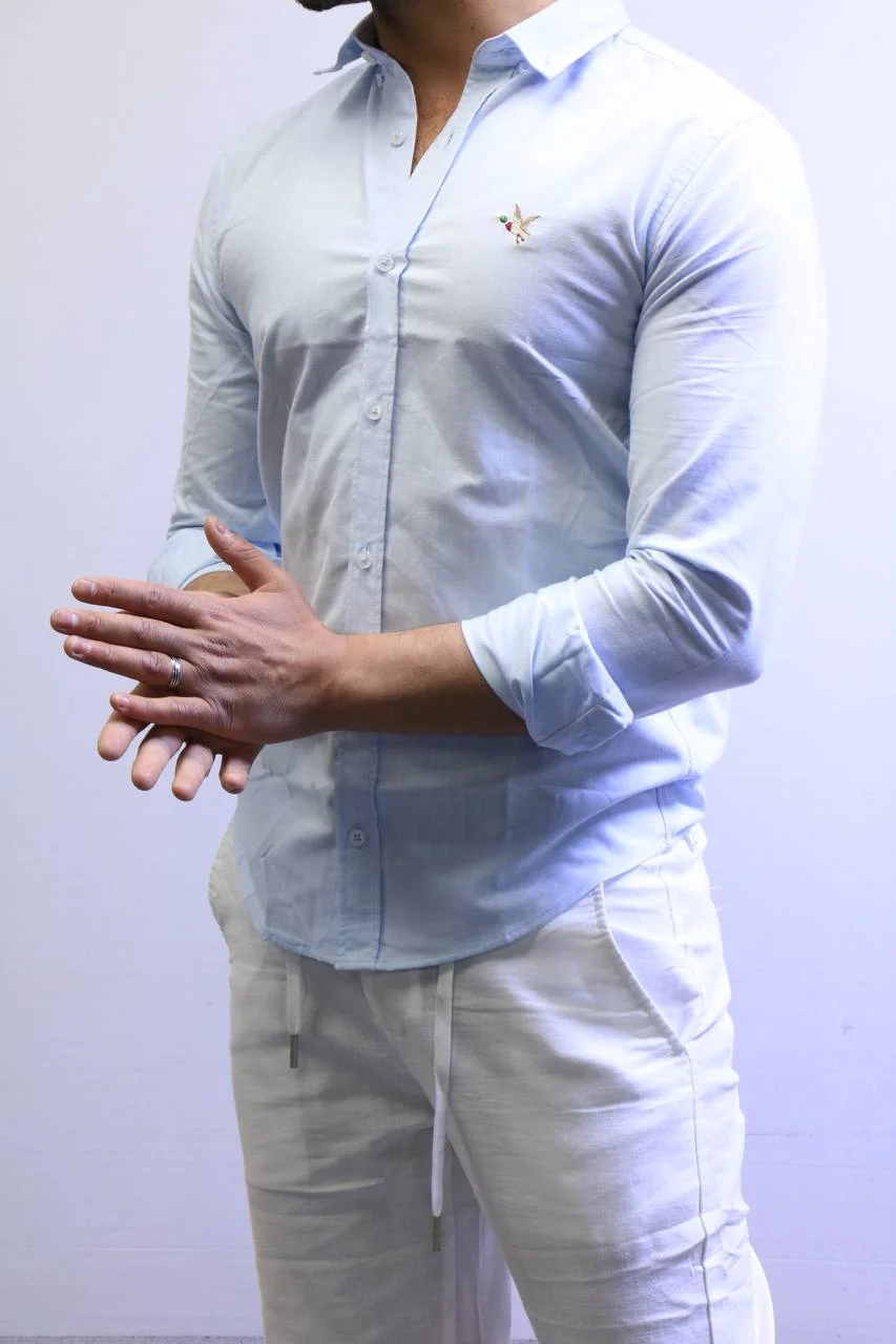 5974534761734671753 Men’s Slim Fit Plain Shirt – Classic Button-Up Style – Image 1
