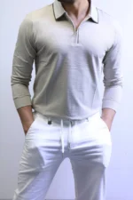 Men’s Knit Polo Shirt Long Sleeve – Slim Fit Elegant Style – ZAC - Image 31