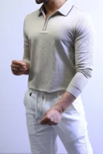 Men’s Knit Polo Shirt Long Sleeve – Slim Fit Elegant Style – ZAC - Image 5