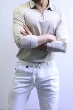 Men’s Knit Polo Shirt Long Sleeve – Slim Fit Elegant Style – ZAC - Image 12