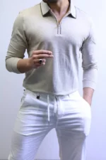 Men’s Knit Polo Shirt Long Sleeve – Slim Fit Elegant Style – ZAC - Image 21