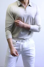 Men’s Knit Polo Shirt Long Sleeve – Slim Fit Elegant Style – ZAC - Image 27