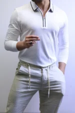 Men’s Knit Polo Shirt Long Sleeve – Slim Fit Elegant Style – ZAC - Image 29