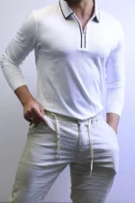 Men’s Knit Polo Shirt Long Sleeve – Slim Fit Elegant Style – ZAC - Image 4