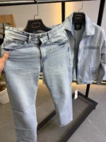 denim ensemble trendy coordinated effortless style