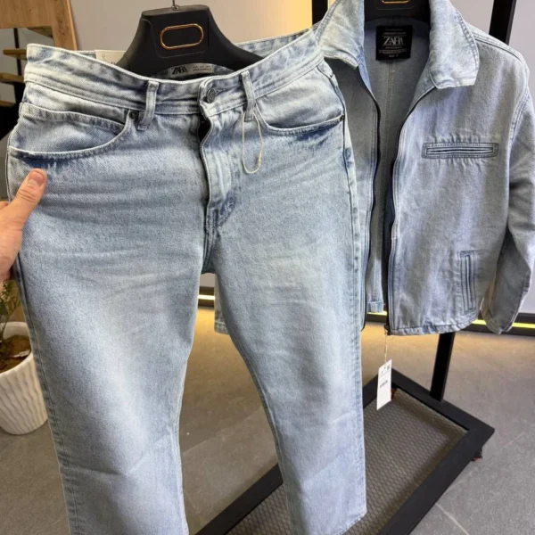 denim ensemble trendy coordinated effortless style