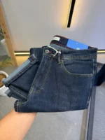 Men’s Dark Blue Slim Fit Jeans – Washed Denim - Image 18