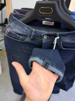 Men’s Dark Blue Slim Fit Jeans – Washed Denim - Image 16