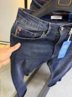 Men’s Dark Blue Slim Fit Jeans – Washed Denim - Image 4