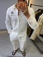 Luxury Linen Style Ensemble – Modern Elegant Casual Set – Image 18