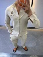 Luxury Linen Style Ensemble – Modern Elegant Casual Set