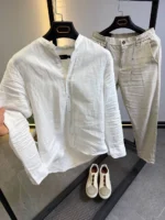 Minimalist White Mandarin Collar Shirt – Modern Slim Fit – Image 14