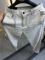 Premium Relaxed Fit en lin  Drawstring Pants for Men – Image 3