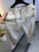 Premium Relaxed Fit en lin  Drawstring Pants for Men
