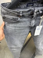 Stretch light gray slim jeans for men , Modern Fit – Image 7