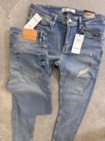 Street Fit Denim – Distressed Blue ,	Essential Slim Jeans – Light Wash - Image 3