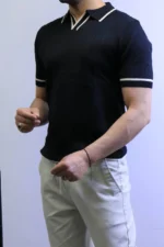 Premium Ribbed Polo T-Shirt – Modern Slim Fit & Elegant Style - Image 11