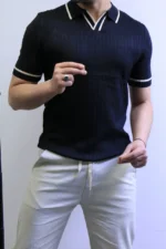 Premium Ribbed Polo T-Shirt – Modern Slim Fit & Elegant Style - Image 16