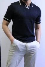 Premium Ribbed Polo T-Shirt – Modern Slim Fit & Elegant Style