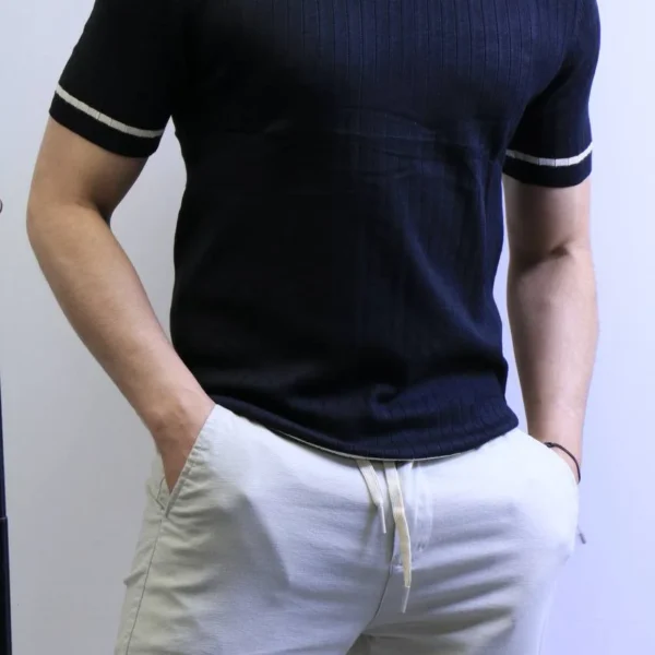 Premium Ribbed Polo T-Shirt – Modern Slim Fit & Elegant Style