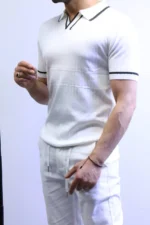 Premium Ribbed Polo T-Shirt – Modern Slim Fit & Elegant Style - Image 18
