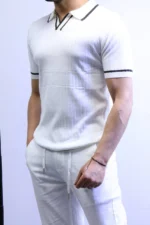 Premium Ribbed Polo T-Shirt – Modern Slim Fit & Elegant Style - Image 7