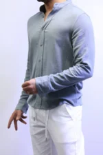 Minimalist Mandarin Collar Shirt – Modern Slim Fit & Elegant Style – Image 20