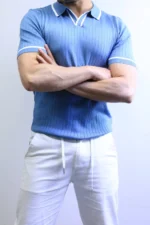 Premium Ribbed Polo T-Shirt – Modern Slim Fit & Elegant Style - Image 12