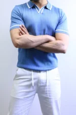 Premium Ribbed Polo T-Shirt – Modern Slim Fit & Elegant Style - Image 21