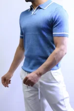 Premium Ribbed Polo T-Shirt – Modern Slim Fit & Elegant Style - Image 20