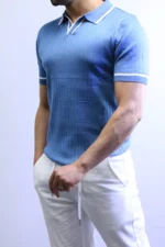Premium Ribbed Polo T-Shirt – Modern Slim Fit & Elegant Style - Image 6
