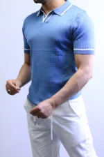 Premium Ribbed Polo T-Shirt – Modern Slim Fit & Elegant Style - Image 5