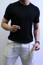 Premium Ribbed Slim Fit T-Shirt – Elegant Minimal Style – Image 7