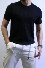 Premium Ribbed Slim Fit T-Shirt – Elegant Minimal Style – Image 8
