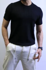 Premium Ribbed Slim Fit T-Shirt – Elegant Minimal Style – Image 10
