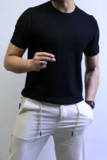 Premium Ribbed Slim Fit T-Shirt – Elegant Minimal Style – Image 18