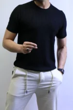 Premium Ribbed Slim Fit T-Shirt – Elegant Minimal Style – Image 17