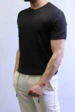 Premium Ribbed Slim Fit T-Shirt – Elegant Minimal Style – Image 4