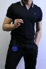 Premium Ribbed Polo T-Shirt – Modern Slim Fit & Elegant Style - Image 11